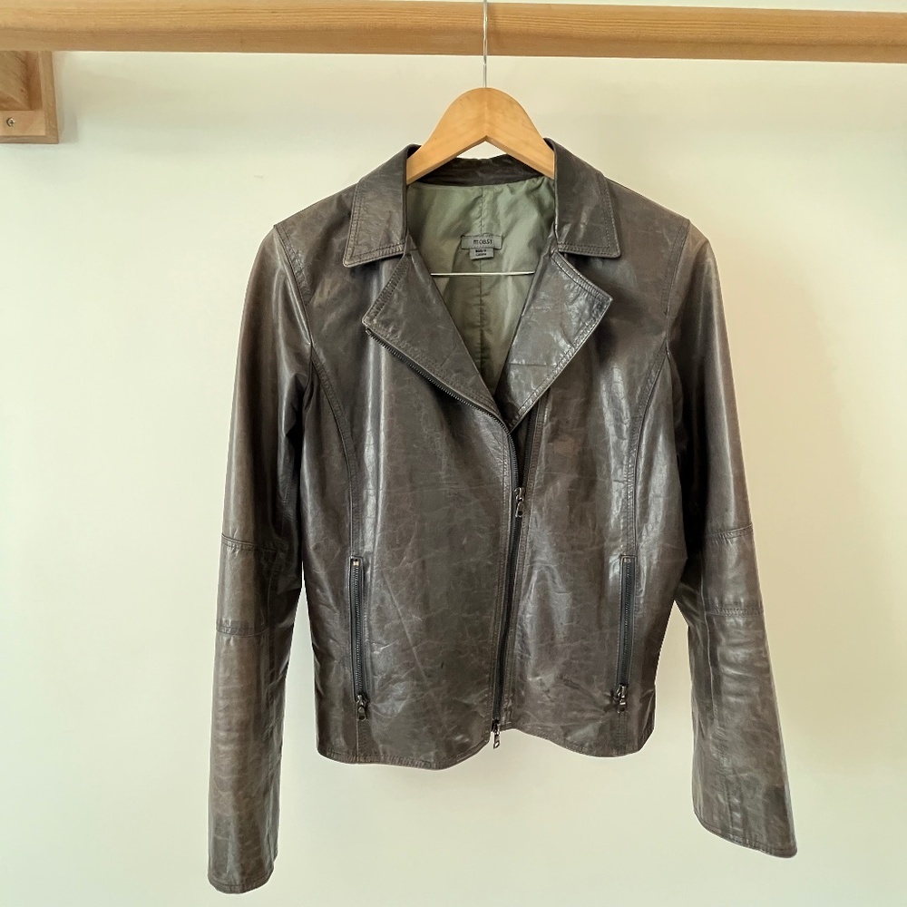 m0851 leather jacket, ink, size 8